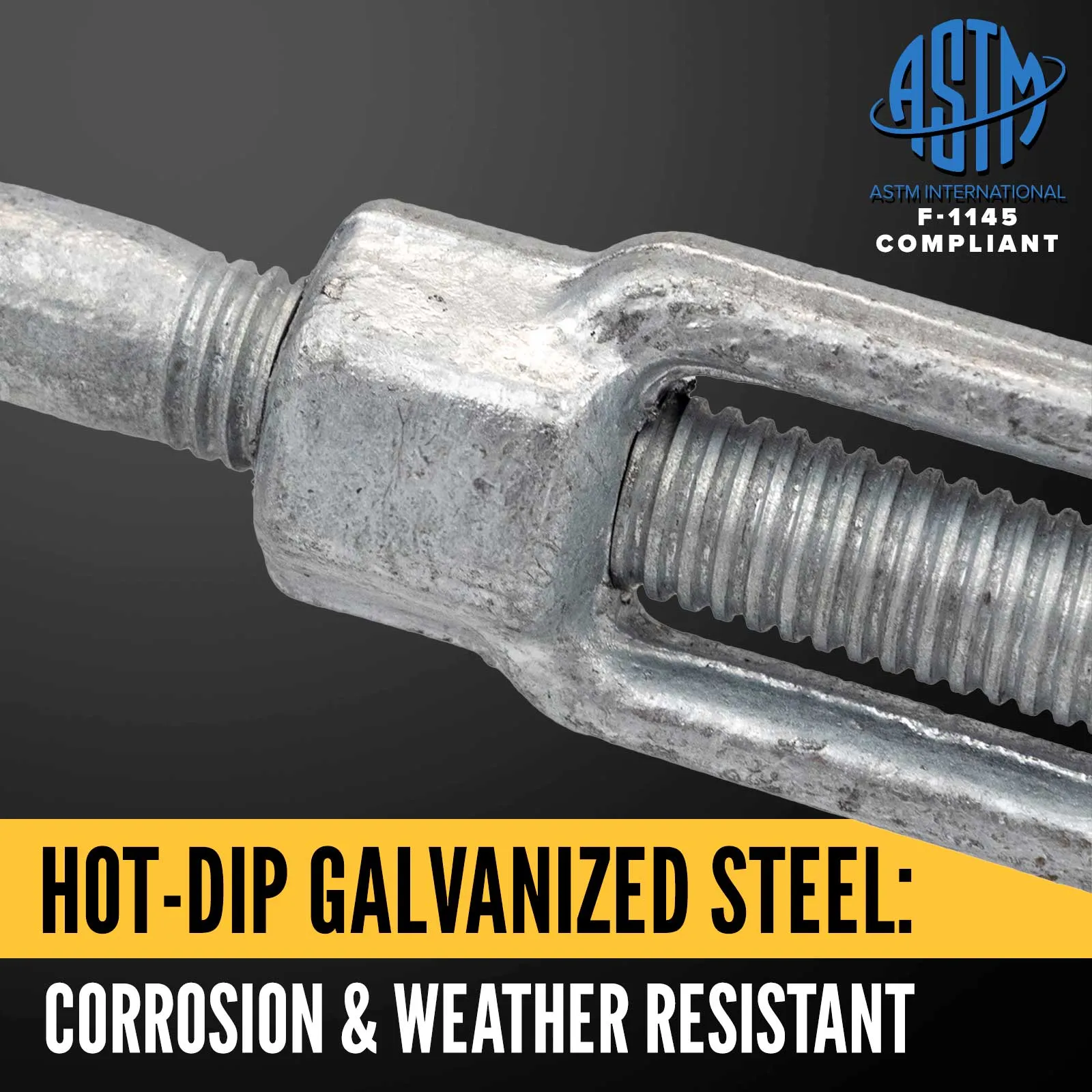1" x 18" Eye & Eye Galvanized Turnbuckle
