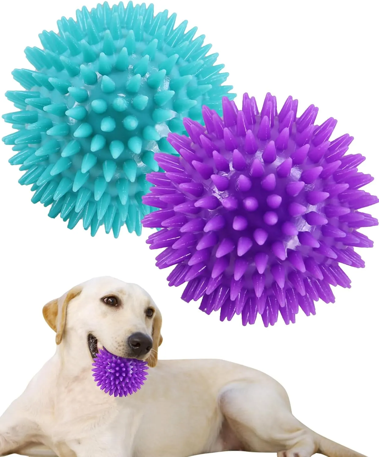 2 Pack 4.5” Heavy Duty Squeaky Dog Ball