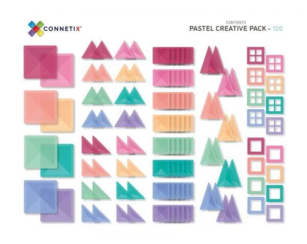Connetix Tiles - 120 Piece Pastel Creative Pack