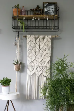 Geometric Macrame Wall Hanging - 5mm Braided Cotton Rope - ~100cm L x ~65cm W