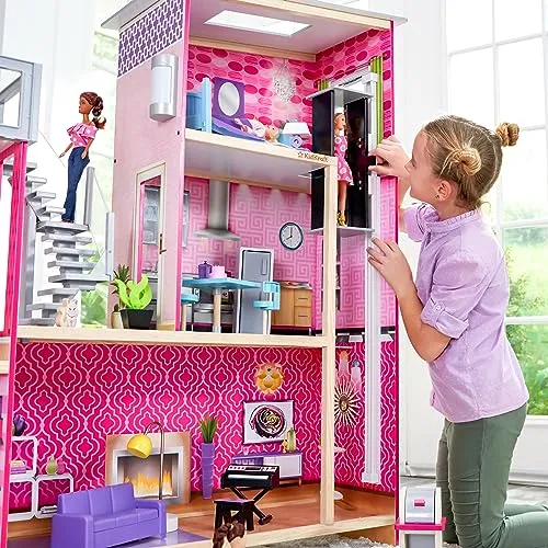 KidKraft Uptown Wooden Modern Dollhouse with Lights & Sounds, Pool and 36 Accessories