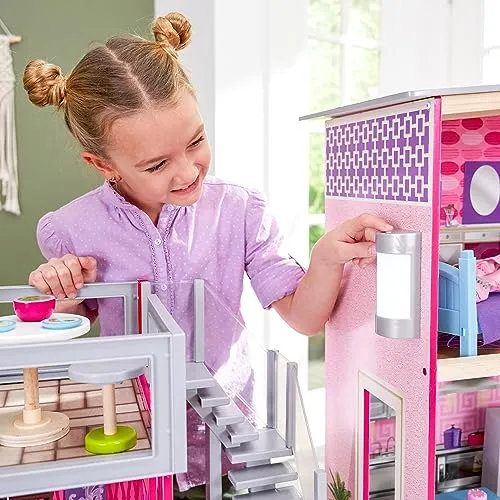 KidKraft Uptown Wooden Modern Dollhouse with Lights & Sounds, Pool and 36 Accessories
