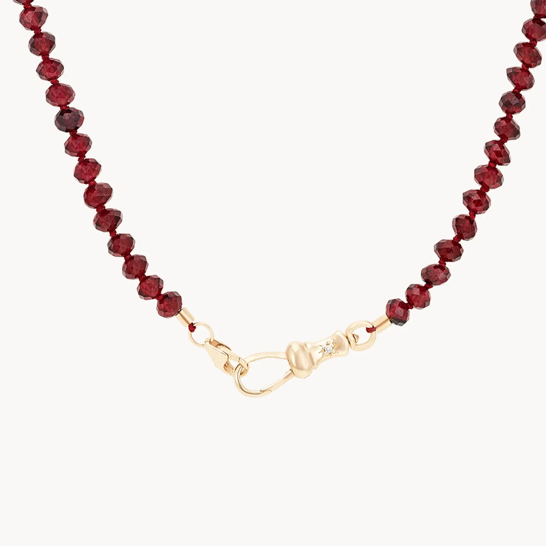 Red Garnet Beaded Mood Necklace (10K Gold)
