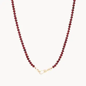 Red Garnet Beaded Mood Necklace (10K Gold)