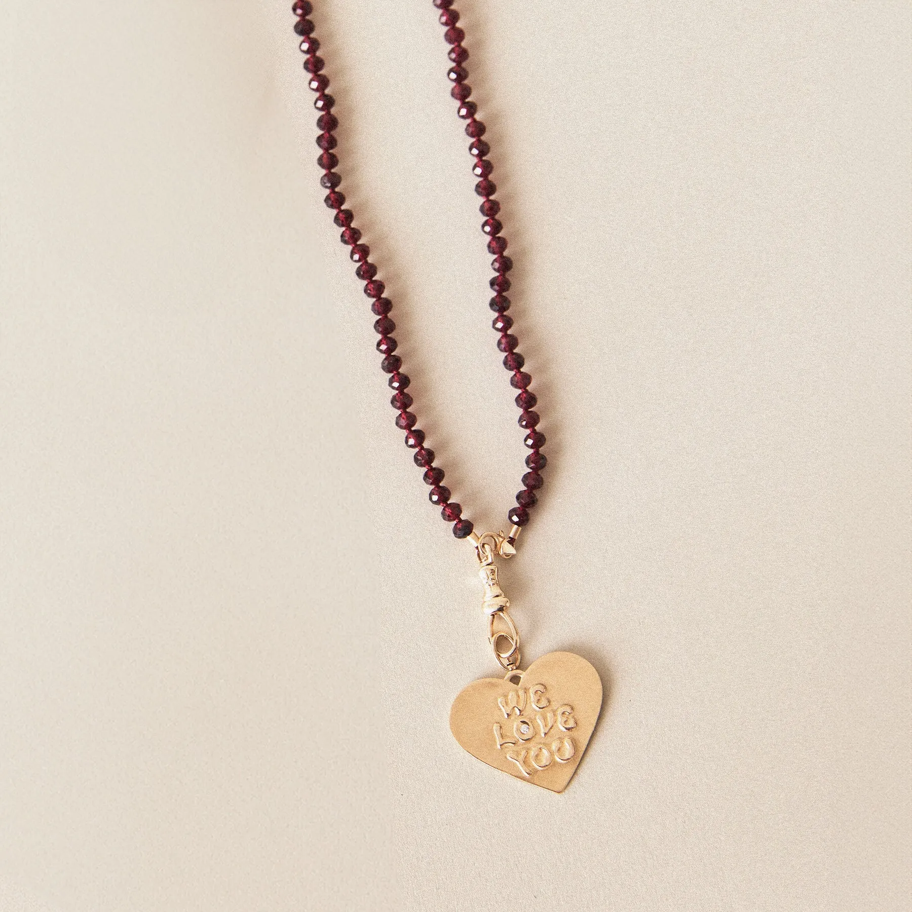 Red Garnet Beaded Mood Necklace (10K Gold)