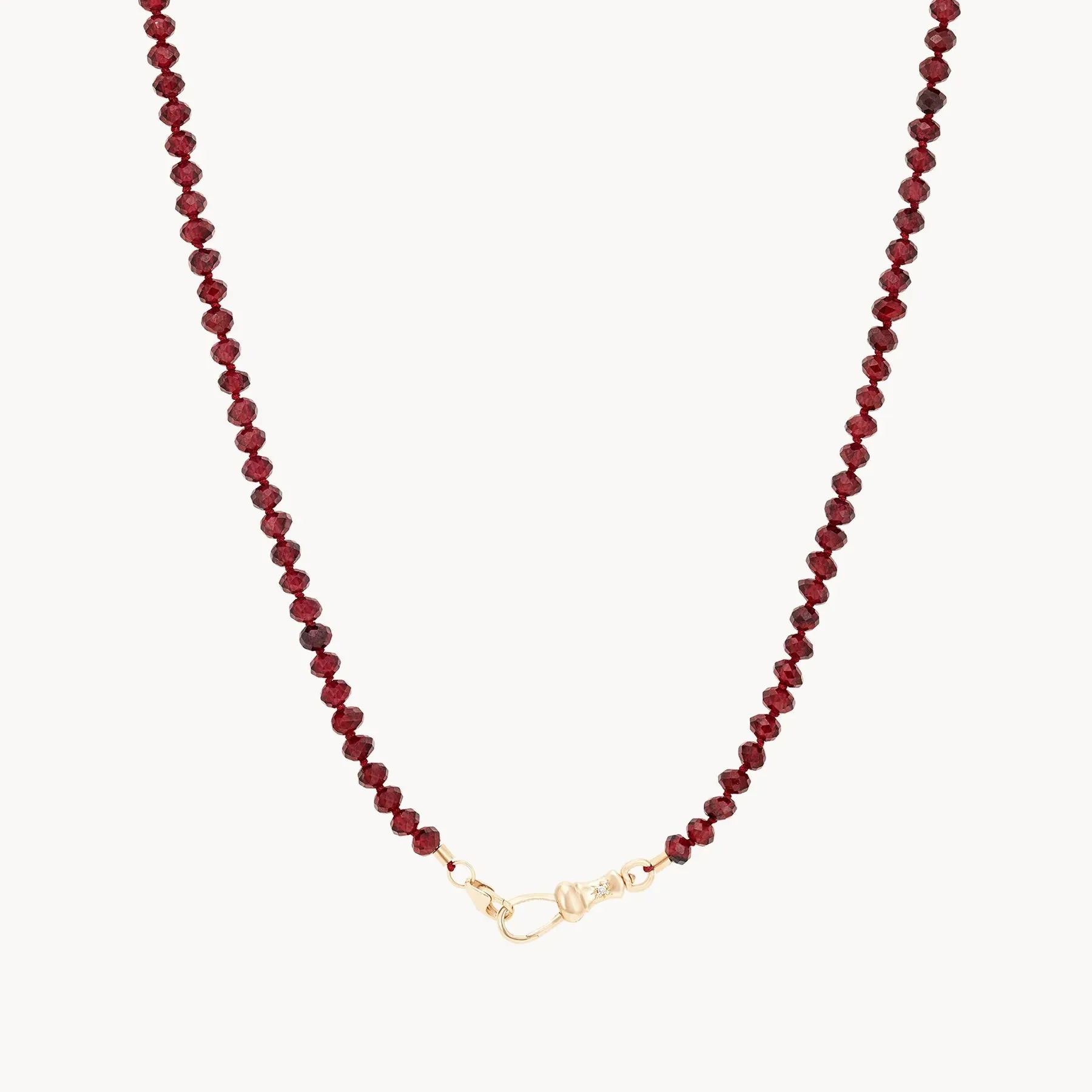 Red Garnet Beaded Mood Necklace (10K Gold)