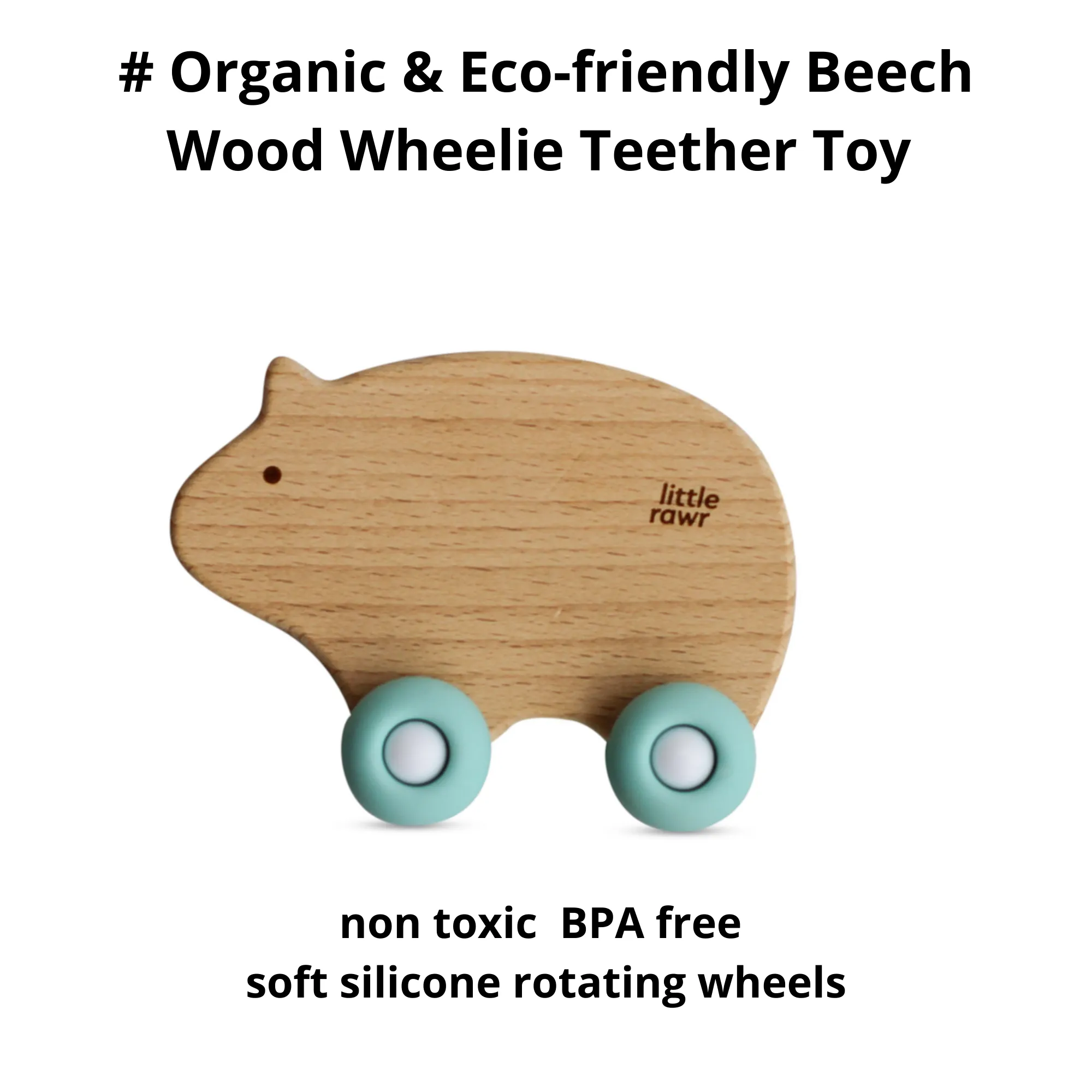 Wood Wheelie Animal-Blue