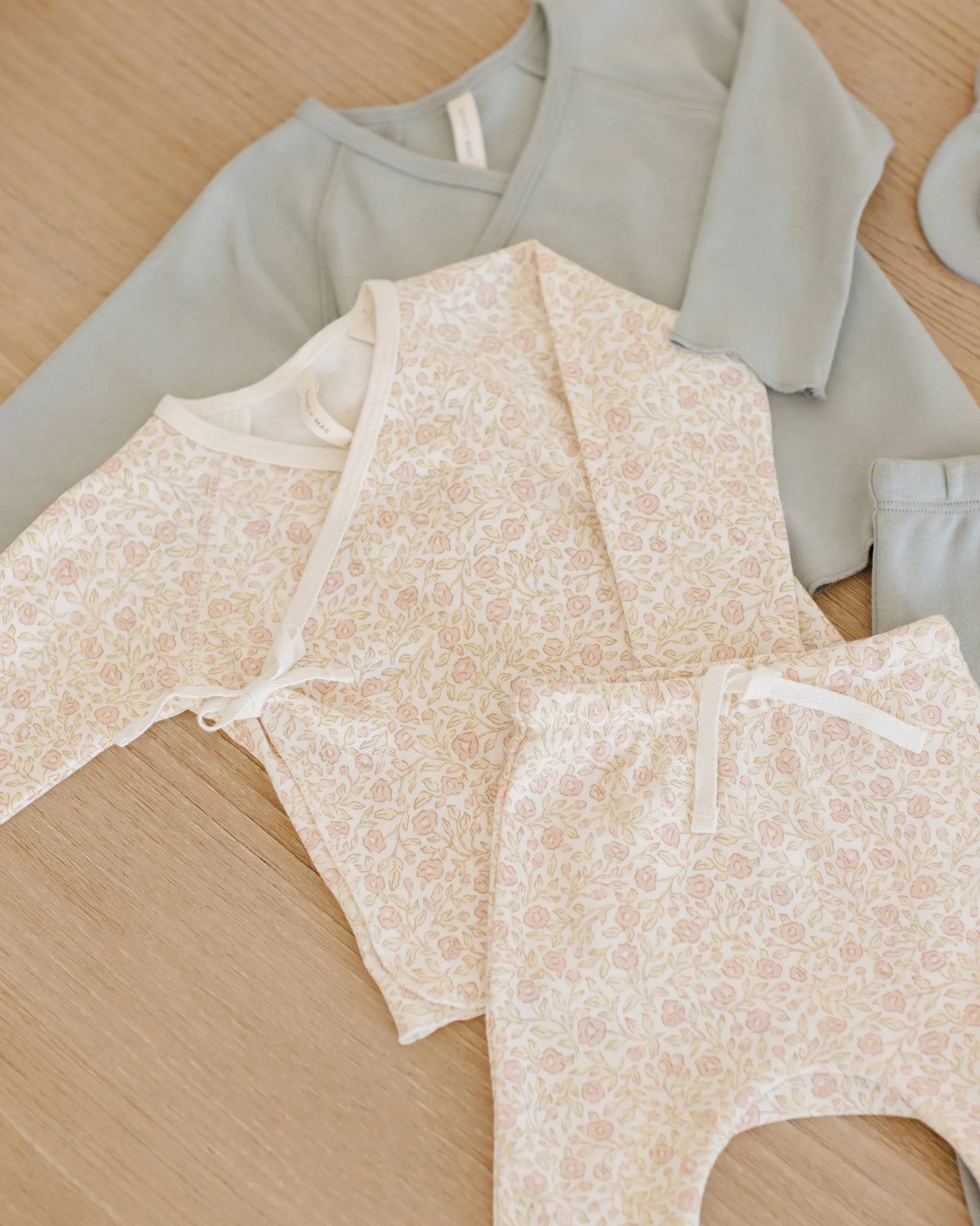 Wrap Top   Footed Pant Set, Primrose