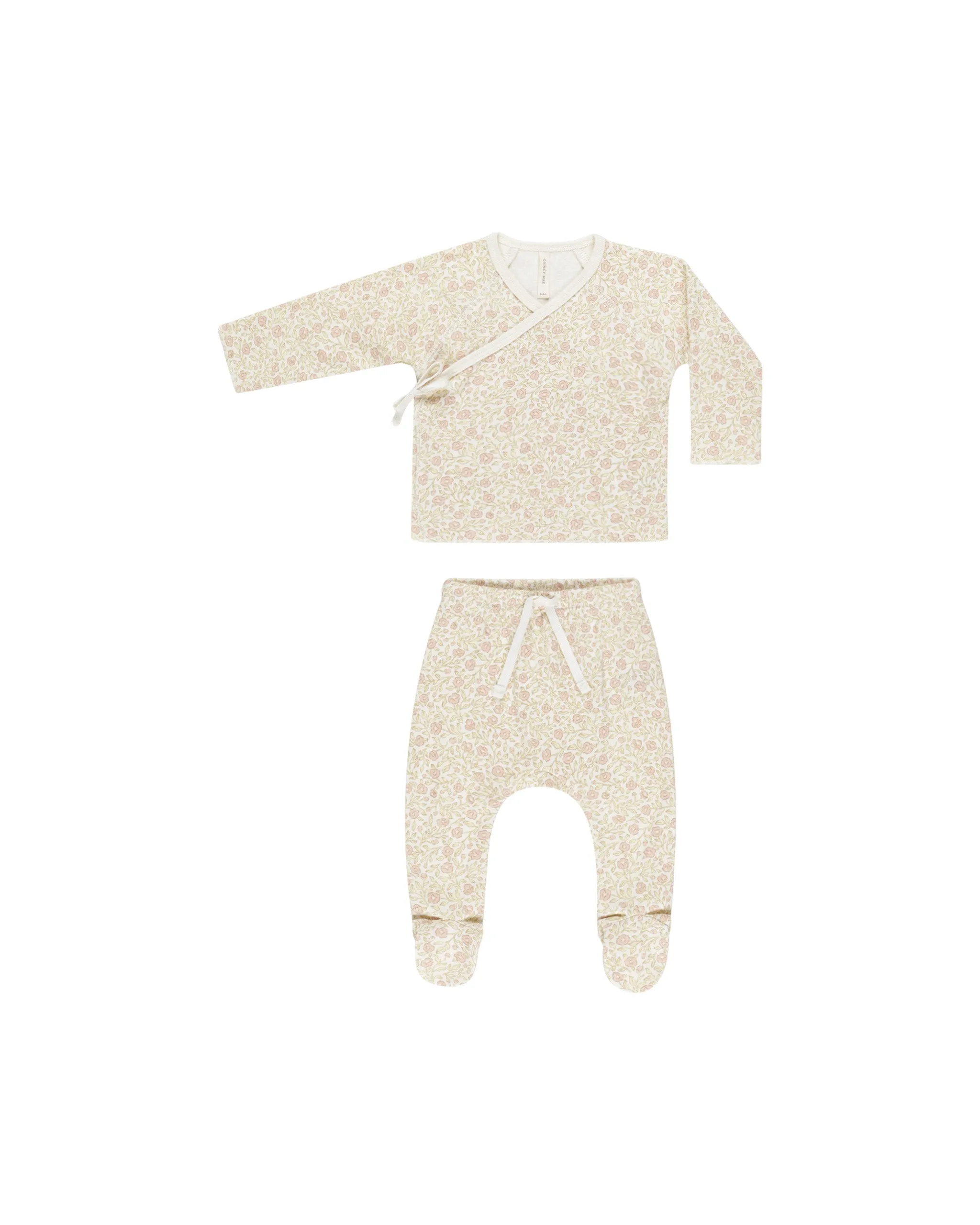 Wrap Top   Footed Pant Set, Primrose