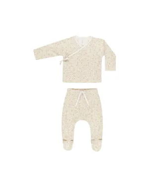 Wrap Top   Footed Pant Set, Primrose